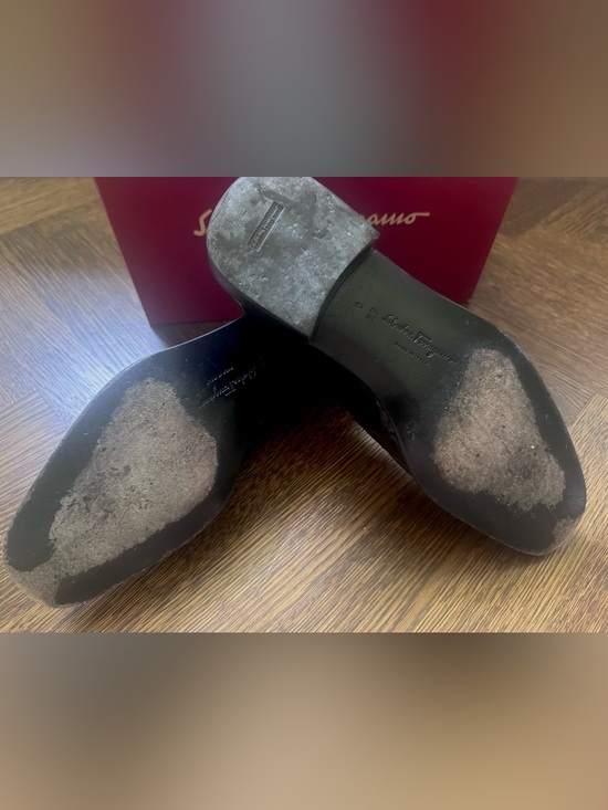 Salvatore Ferragamo Black Patent & Fabric Slip-On Loafers main image 7